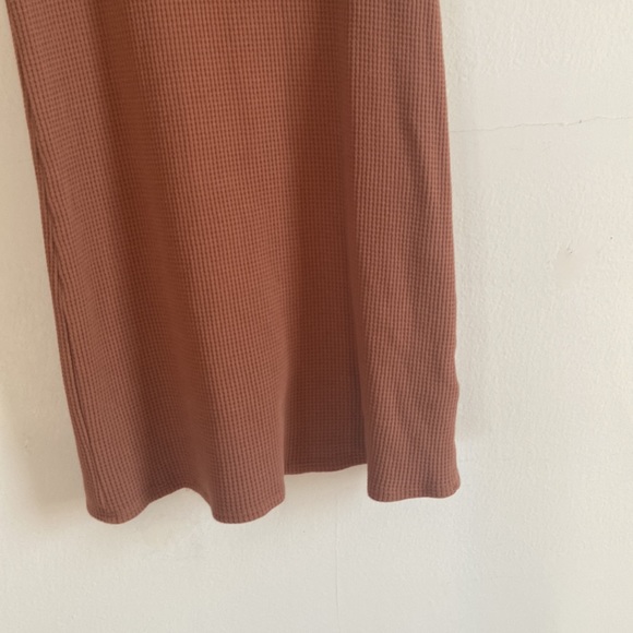 Free People Beach Waffle Knit Rust Turtleneck Mini Dress - Picture 4 of 9